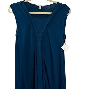 Sleeveless Navy Blue Top